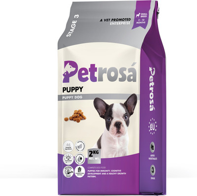 Petrosa' Petrosa Mini Breed Puppy Dog Food, 2 to 10 Months, High Protein Growth, DHA, Chicken 2 kg Dry Young Puppy Food