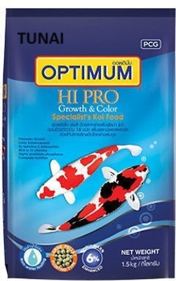 TUNAI Optimum CP Hi Pro Growth & Colour Koi Large Pellet Fish Food for All Life Stages 1.5 kg Dry Adult, Senior, Young Fish Food