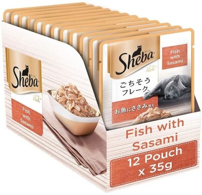 Sheba Sheba Rich Fish with Sasami Premium Wet Cat Food - 35 gm (Pack Of 12) Fish 0.42 kg Dry Adult Cat Food