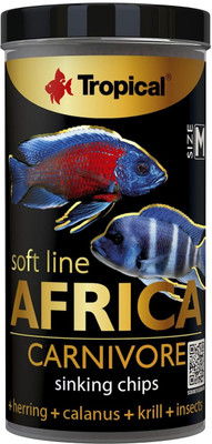 Tropical Soft Line Carnivore M Sinking Chips Food for Carnivorous Omnivorous African Fish 0.13 kg Dry Adult, New Born, Senior, Young Fish Food