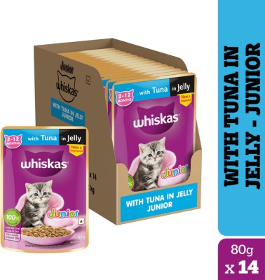 Whiskas (2-12 Months) Tuna 1.12 kg (14x0.08 kg) Wet Young Cat Food