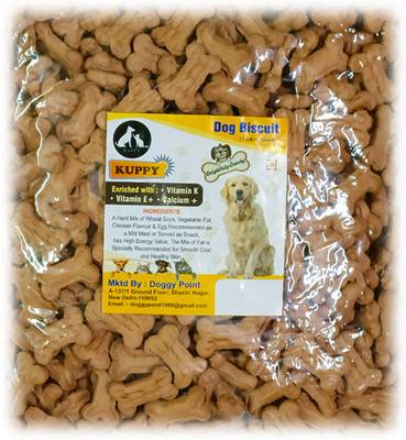 KUPPY Chicken Flavour Real Chicken Dog Biscuit For All Life Stages Chicken 1 kg Dry New Born Dog Food