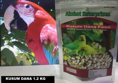 AKSHAT ENTERPRISES Kusum Dana Kardi Seed Bird Food for Parrots, Cockatiel 1.2 kg Dry Adult, Senior, Young Bird Food