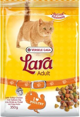 Versele -Laga Lara Adult Cat Food with Turkey-Chicken | High-Protein & Tasty Formula | 0.35 kg Dry Adult Cat Food