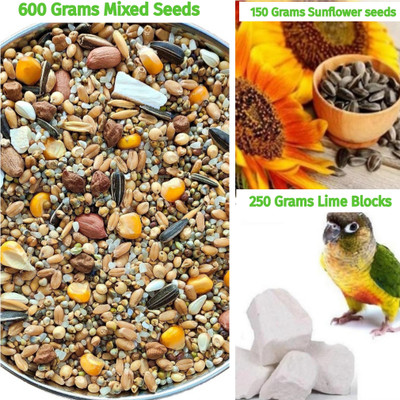 rayyans MIXED SEEDS WITH LIME BLOCKS Nuts 1 kg Dry Young Bird Food