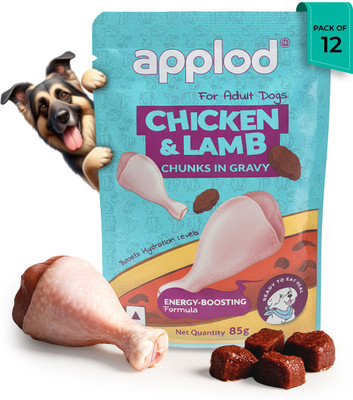 Applod Tender Lamb & Chicken Adult Wet dog food -(85g x Pack of 12) Chicken, Lamb 1.02 kg (12x0.09 kg) Wet Young Dog Food