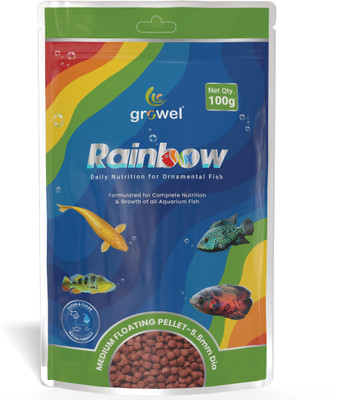 Growel Rainbow Growel Rainbow_Medium Floating Pellet_5.5mm_100g 0.1 kg Dry All Life Stages Fish Food