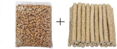 Blacknose Crunchy Bone Shaped Dog Biscuit And Natural Munchy Stick (500Gm) Combo Pack Chicken 0.5 kg (2x0.25 kg) Dry Adult, New Born, Senior, Young Dog Food