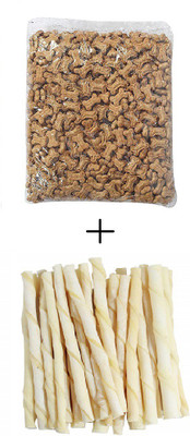 Blacknose Crunchy Bone Shaped Dog Biscuit And Chew White Stick (Each 450Gm) Pack Chicken 0.9 kg (2x0.45 kg) Dry Adult, New Born, Senior, Young Dog Food