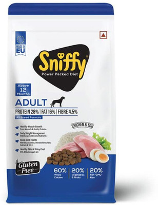 SNIFFY ADULT CHICKEN & EGG Chicken, Egg 3 kg Dry Adult, Senior, Young Dog Food