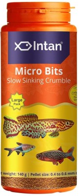 INTAN Micro Bits Slowly Sinking Crumble | Large Pack Pellet 0. 4 to 0.8 mm Dia, 0.14 kg Dry Adult, Young Fish Food