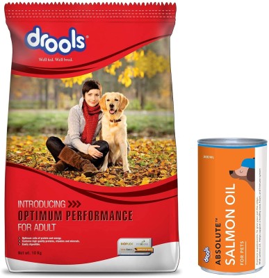Drools Drools Optimum Performance & Absolute Salmon Oil Syrup- 300ml Chicken 20.3 kg (2x10.15 kg) Dry Adult Dog Food