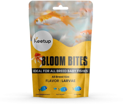 Keetup Bloom Bites | Premium Fish Food Flakes | High Protein & Nutrient Rich 0.04 kg (2x0.02 kg) Dry New Born Fish Food