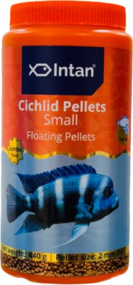 INTAN Cichlid Pellets, Small Floating Pellets for Fish, Jumbo Pack Pellet 2 mm Dia 0.44 kg Dry Adult Fish Food