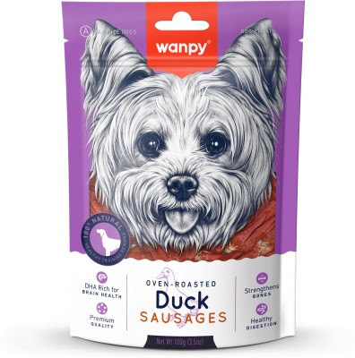 Wanpy Oven - Roasted Duck Sausages (Pack of 2) Sold by DogsNCats Duck 0.2 kg (2x0.1 kg) Dry Adult Dog Food