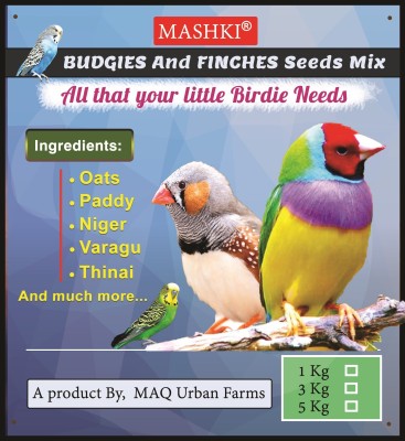 MASHKI Exclusive Seeds Mix For Budgies&Finches/16 Essential Ingredients/Multigrain Seed Oats 3 kg Dry Adult, Senior, Young Bird Food