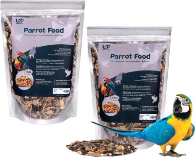 Luvfurpaws Parrot Food for Big Parrot African Sun Conure Macaw Lovebird and Alexander 2 kg (2x1 kg) Dry Adult Bird Food