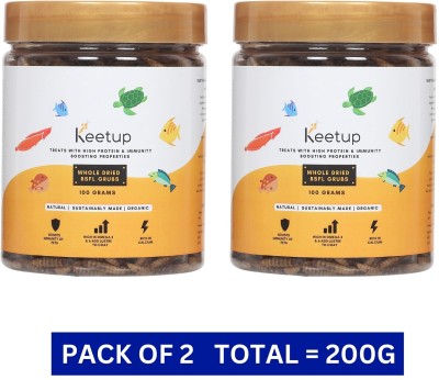 Keetup Dried Black Soldier Fly Larvae Treat - Food for Arowana, Oscar, Flowerhorn 0.2 kg Dry Adult, Young, New Born Fish Food