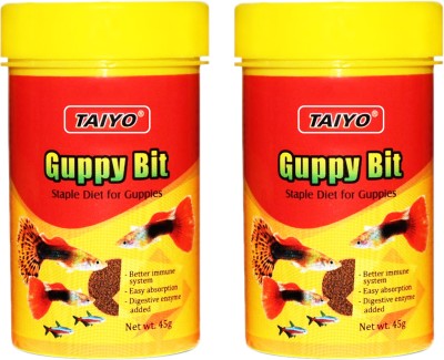 TAIYO Guppy Bits 45g (Pack of 2) Fish 0.45 kg (2x0.23 kg) Dry Adult, Young Fish Food