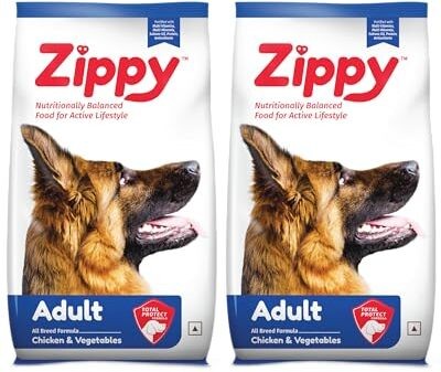 Zippy Dry Dog Food 2.4kg For Adult Dog, Pack of 2 x 1.2Kg, Real Chicken & Vegetables Chicken, Vegetable 2.4 kg (2x1.2 kg) Dry Adult Dog Food