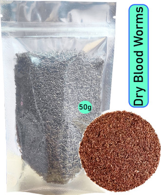 Grow Basket Freeze Dried Blood Worms Fish Food for Bettas Tetras Arowana Flowerhorn, Oscar Sea Food 0.049 kg Dry Senior Fish Food