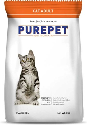 purepet Cat Food Mackeral 6kg Mackeral 6 kg Dry Adult Cat Food