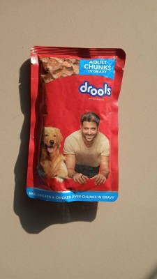 Drools Drools Real Chicken & Chicken Liver Chunks in Gravy (Pack of 5) Chicken, Liver Chunks 0.75 kg (5x0.15 kg) Wet Adult Dog Food