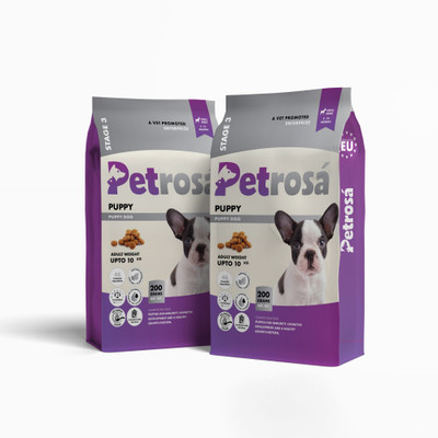 Petrosa' Mini Breed Puppy Dog Food (Buy 1 get 1), 2 to 10 Months, High Protein, Chicken 0.2 kg Dry Young Puppy Food