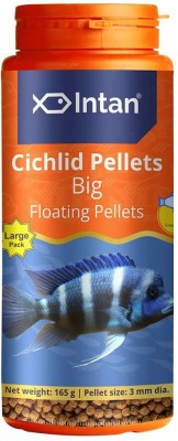 INTAN Cichlid Pellets, Big Floating Pellets for Fish, Large Pack Pellet 3 mm Dia, 0.165 kg Dry Adult Fish Food