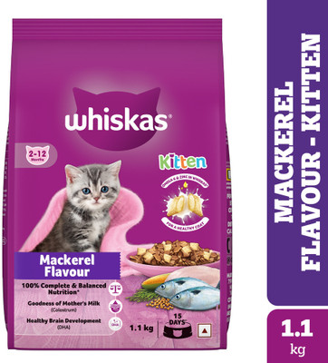 Whiskas (2-12 Months) Mackeral 1.1 kg Dry Young Kitten Food