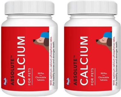 Drools Drools Absolute Calcium Tablet- Dog Supplement, 50 Pieces (pack of 2) Chicken 0.2 kg Dry Adult Dog Food