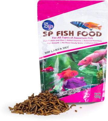 SP fish food Black Soldier Fly Larvae for Aquarium Fish- High Protein and Calcium 0.1 kg Dry All Life Stages Fish Food