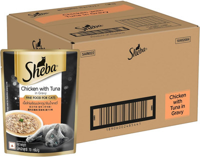 Sheba Fine (1+ Years) Chicken, Tuna 1960 g (28x70 g) Wet Adult Cat Food