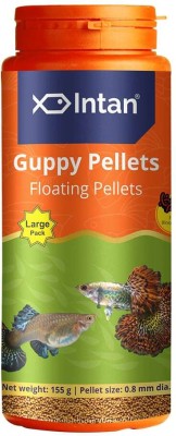 INTAN Guppy Pellets, Floating Pellets for Guppies | Large Pack Pellet 0.8 mm Dia, 0.155 kg Dry Adult, Young Fish Food
