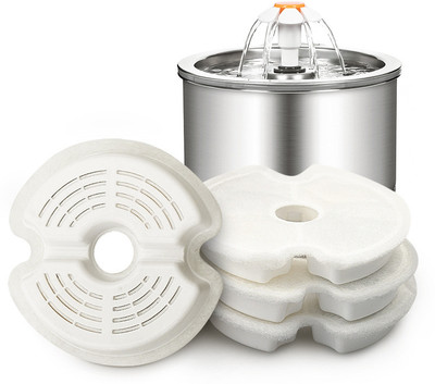 HASTHIP 4 Packs Cat Water Fountain Filters for Qpet Brand's Pet Flower Fountains(Carbon Steel, Cotton)