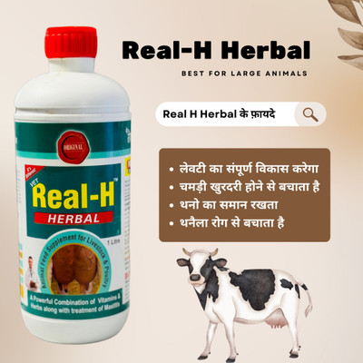 Bada calf Real H Herbal Pet Supplement with Vitamin for Increased Height and Milk Capacity Pet Health Supplements(1 L)