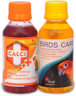 TUNAI TAR FARMS Birds Care (Vitamin) & Calci Plus Health Supplements for Birds, 200ML Pet Health Supplements(200 ml)