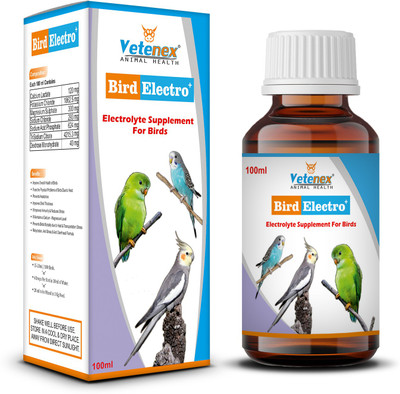 VETENEX Bird Electro Plus - Birds Electrolyte For Dehydration, Loose Motion - 100 ML Pet Health Supplements(100 ml)
