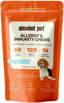 AbsolutPet Immunity Postbiotic Dog Chews Pet Health Supplements(120 g)