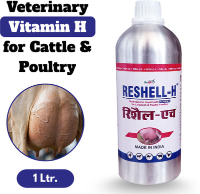 REFIT ANIMAL CARE Vitamin H for Cow, Buffalo, Birds, Cattle & Poultry Multivitamins H, E, A & D3 Pet Health Supplements(1 L)