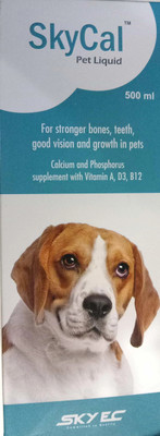skyec Skycal Pet Syrup - Calcium & Vitamin Syrup for Dogs and Cats, 200 ML Pet Health Supplements(200 ml)