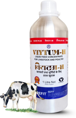 REFIT Liquid Feed Concentrate with Vitamin H E A & D3 for Cattle, Poultry & Livestock Pet Health Supplements(1000 ml)