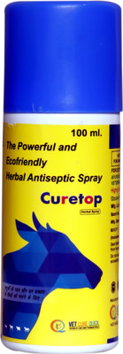 vet cure quick Curetop Herbal Antiseptic Spray for Cattle, Buffalo, Goat, Dog & Pets – 100 ml Pet Health Supplements(100 ml)