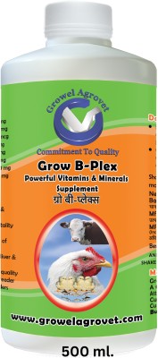 Growel Agrovet Grow B-Plex – Vitamin Supplements with 19 Compositions for Birds & Animals Pet Health Supplements(500 ml)