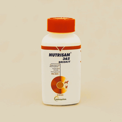 Vetoquinol NUTRISAM 365 BRISKIT 50 Tabs For Dogs and Cats Pet Health Supplements(200 g)