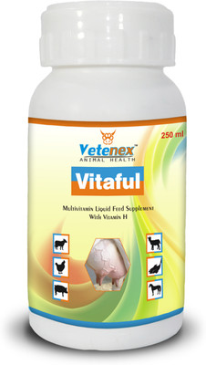 VETENEX Vitaful - Multivitamin Liquid Supplement for Cattle,Poultry,Sheep & Livestock Animals - 250 ML Pet Health Supplements(250 ml)