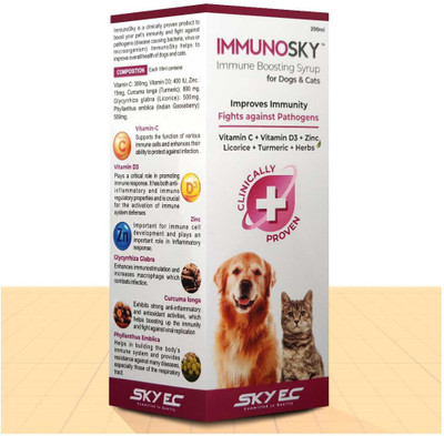 skyec Immunosky Immune Boosting Syrup For Dogs & Cats 200ml Pet Health Supplements(200 ml)