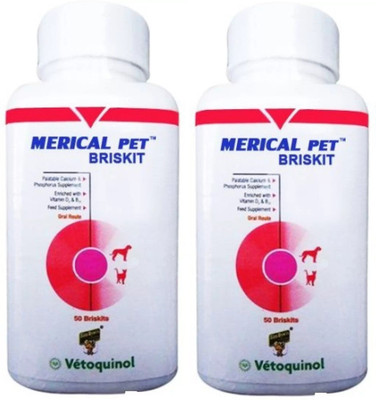 Vetoquinol Merical Pet Briskit Calcium and Phosphorus Pet Health Supplements(120 Pieces)