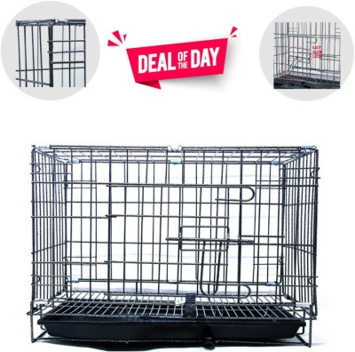 DRK Shop Mart 18-Inch Compact Folding Metal Kennel Dog, Cat, Rabbit, Miniature Pig, Monkey, Mouse Cage
