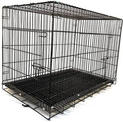 DRK Shop Mart 24 Inch Dog Crate Double Door Folding Metal Dog
